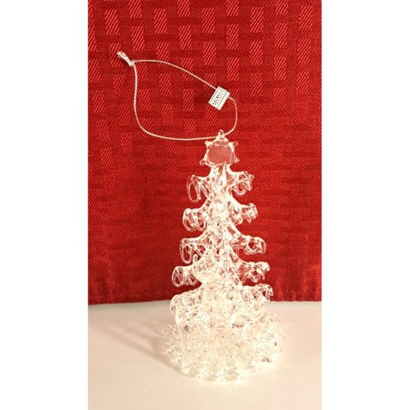 Clear Glass Christmas Ornament Deer Tree Midwest Imports W Box 09680 Vintage - Picture 4 of 7